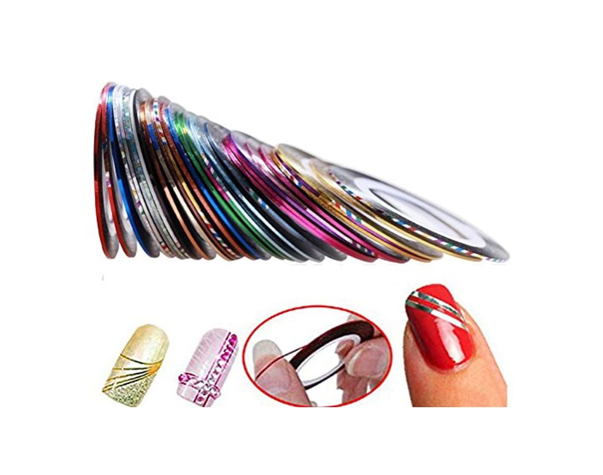 Beauty Hosaire 30pcs 30 Mixed Colors Rollos Striping Línea de Cinta Nail Art