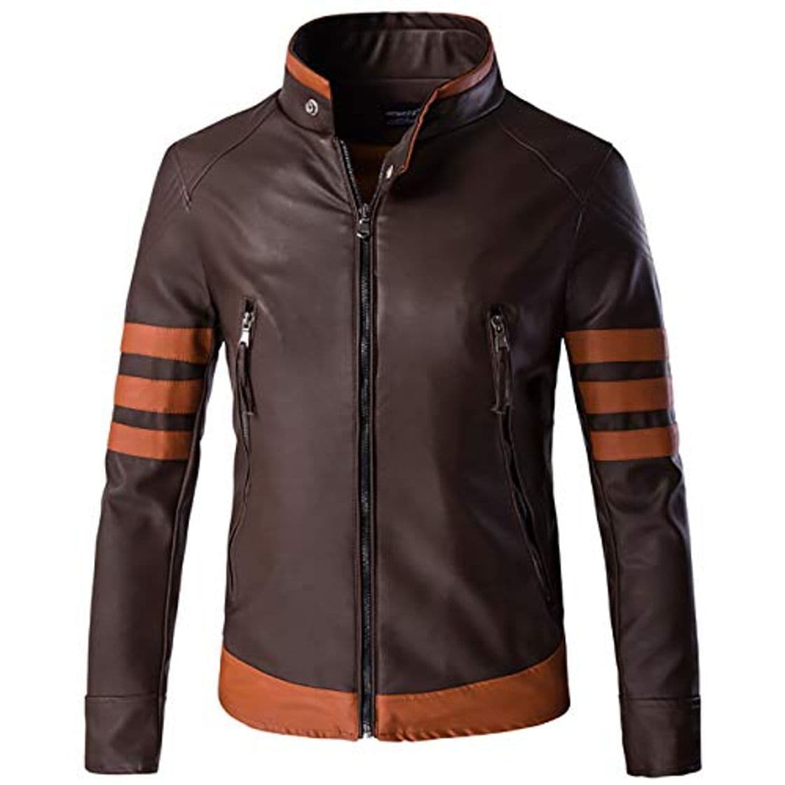 Moda Glestore Chaqueta de Cuero de Los Hombres Chaqueta de Cuero Logans Chaqueta