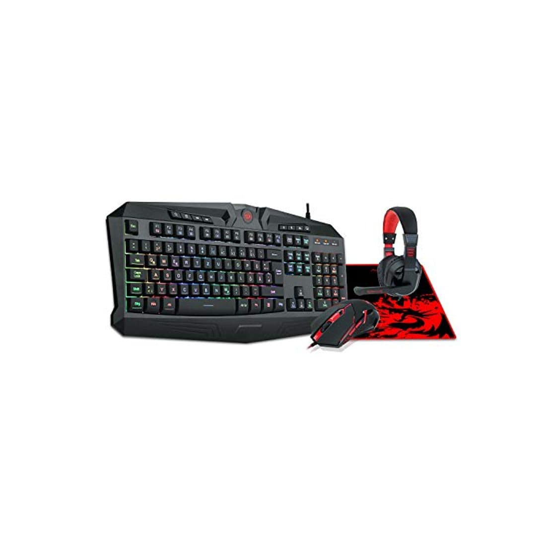 Electronic Redragon S101 Gaming Tastatur und Maus, Gaming Mauspad Gaming Headset Combo Set