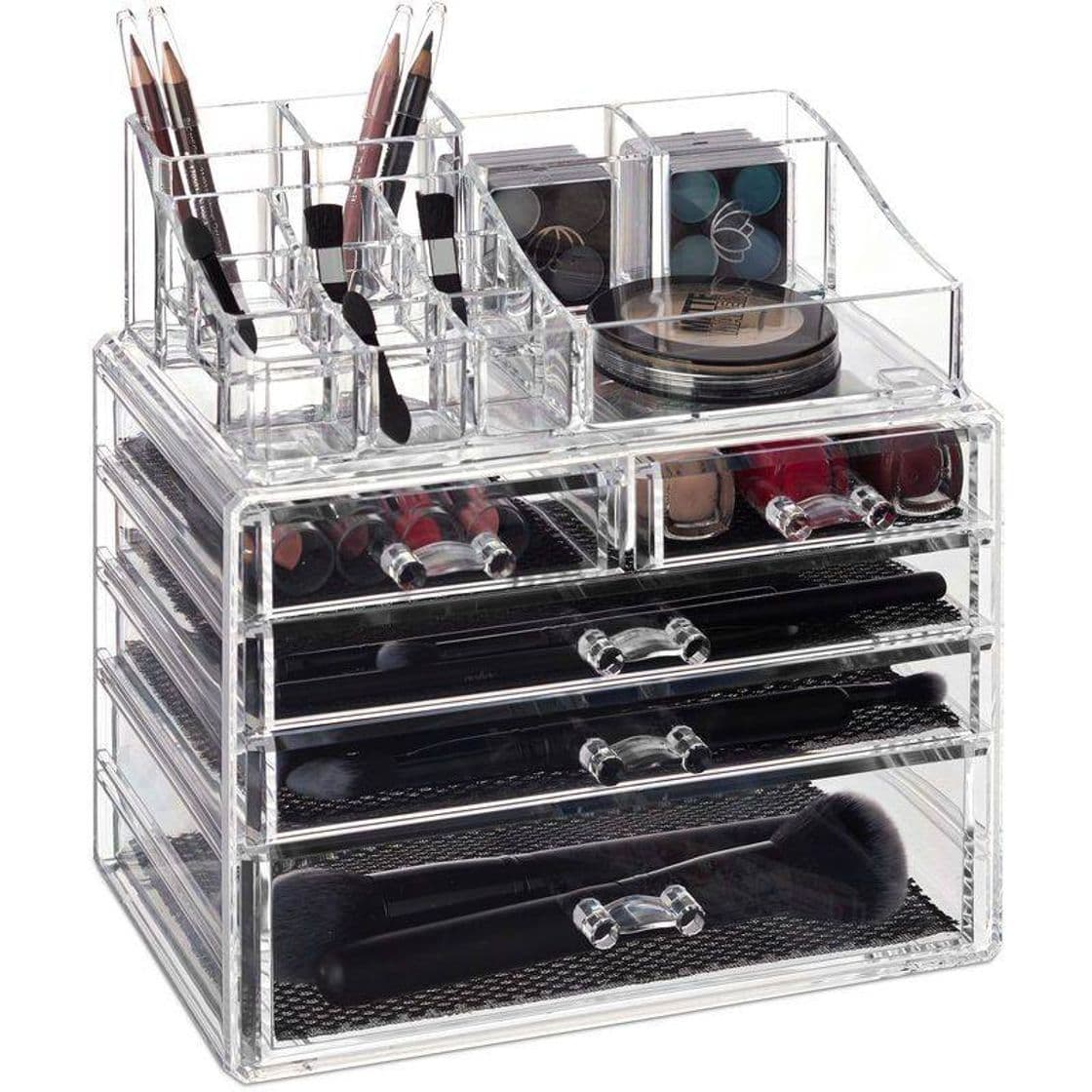 Fashion FOBUY Caja acrílica Estante de maquillajes Maquillaje Cosméticos Joyería Organizador