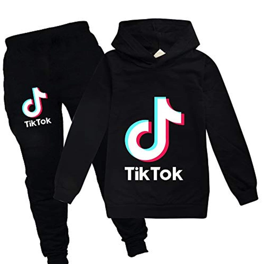 Moda ALAMing TIK Tok Sudadera Unisex con Capucha para niñas Negro Negro