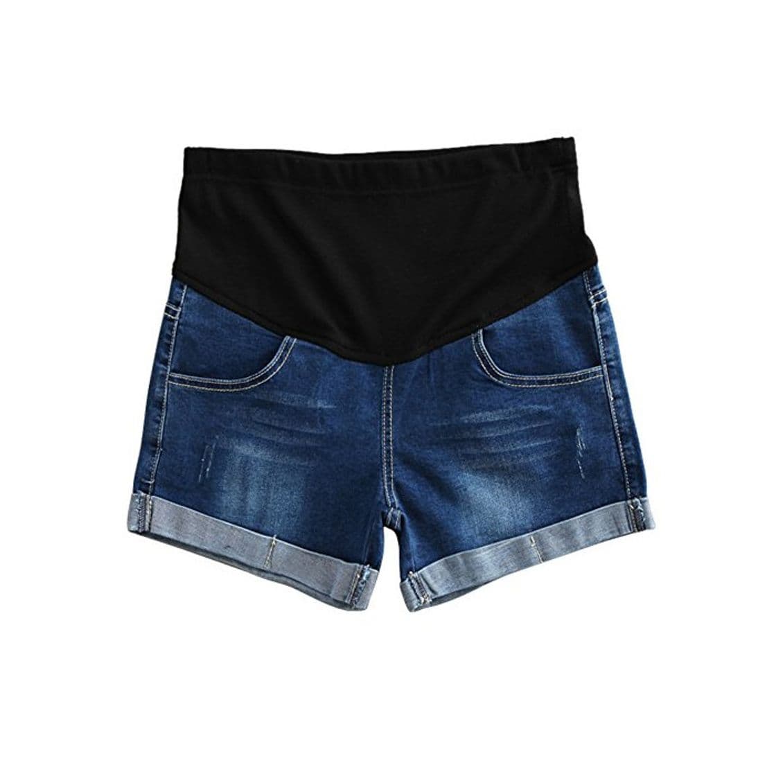 Producto Hzjundasi Premamá mamá Vaqueros Shorts Denim Pantalones Suave Elástica para Mujer