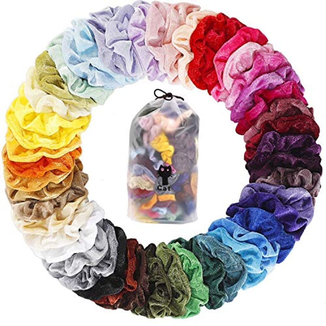 Belleza YITHINC 50 Piezas Scrunchies Terciopelo