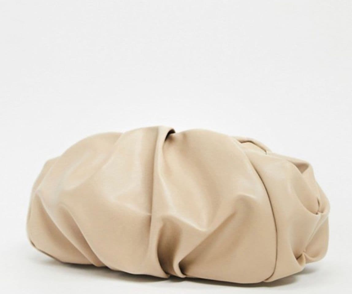 Fashion ASOS DESIGN oversized ruched clutch bag in brown