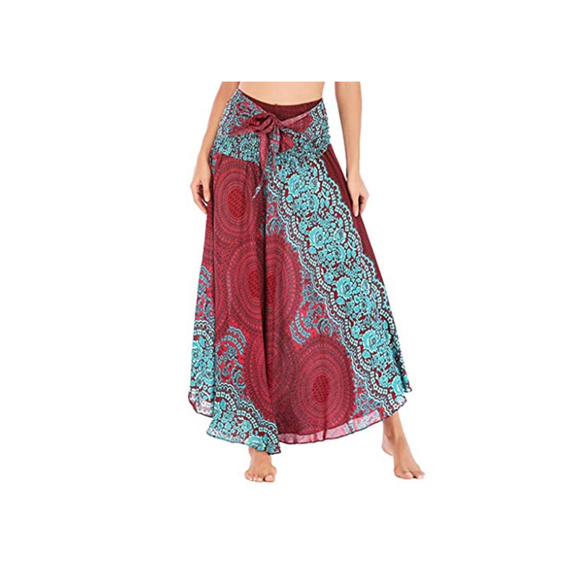 Producto Rawdah_Faldas Mujer Largas Elegantes Faldas Mujer Cortas Verano Fiesta Originales Mujer Hippie Bohemia Gitana Boho Flores Elástico Cintura Floral Halter Falda