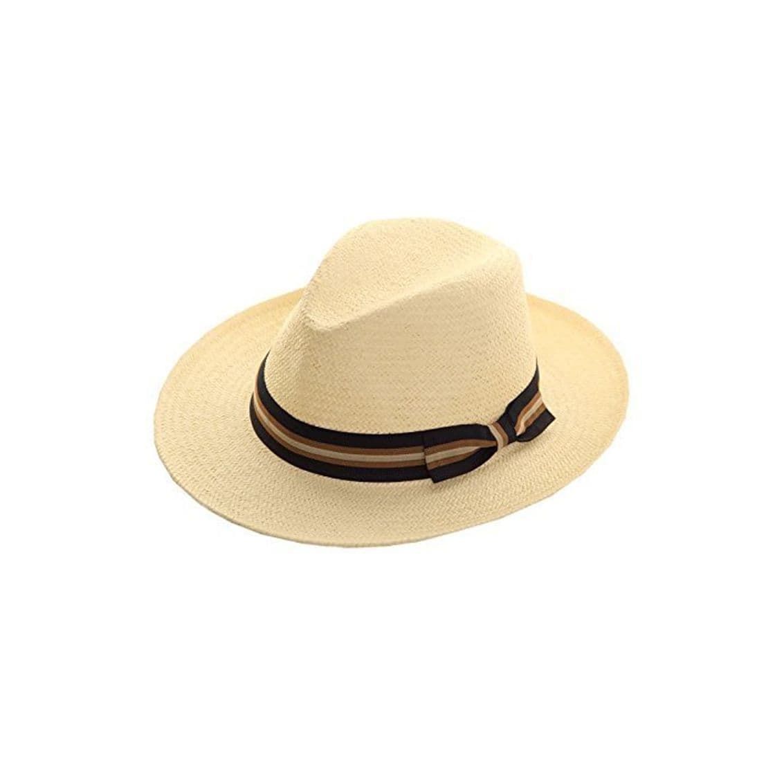 Product PAJA PLEGABLE plegable VERANO FEDORA Panamá SOMBRERO TRILBY con ancho lazo banda