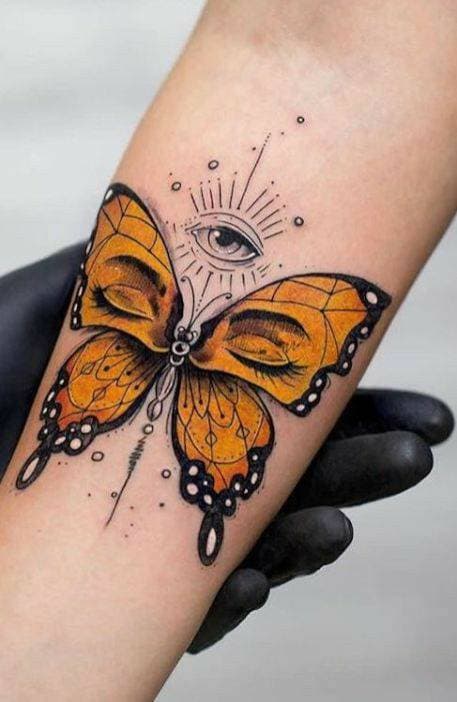 Fashion Tatugem de borboleta