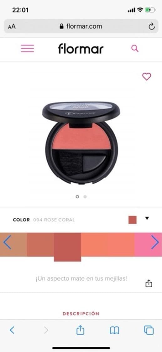 Product ROSE CORAL SATIN MATTE BLUSH ON