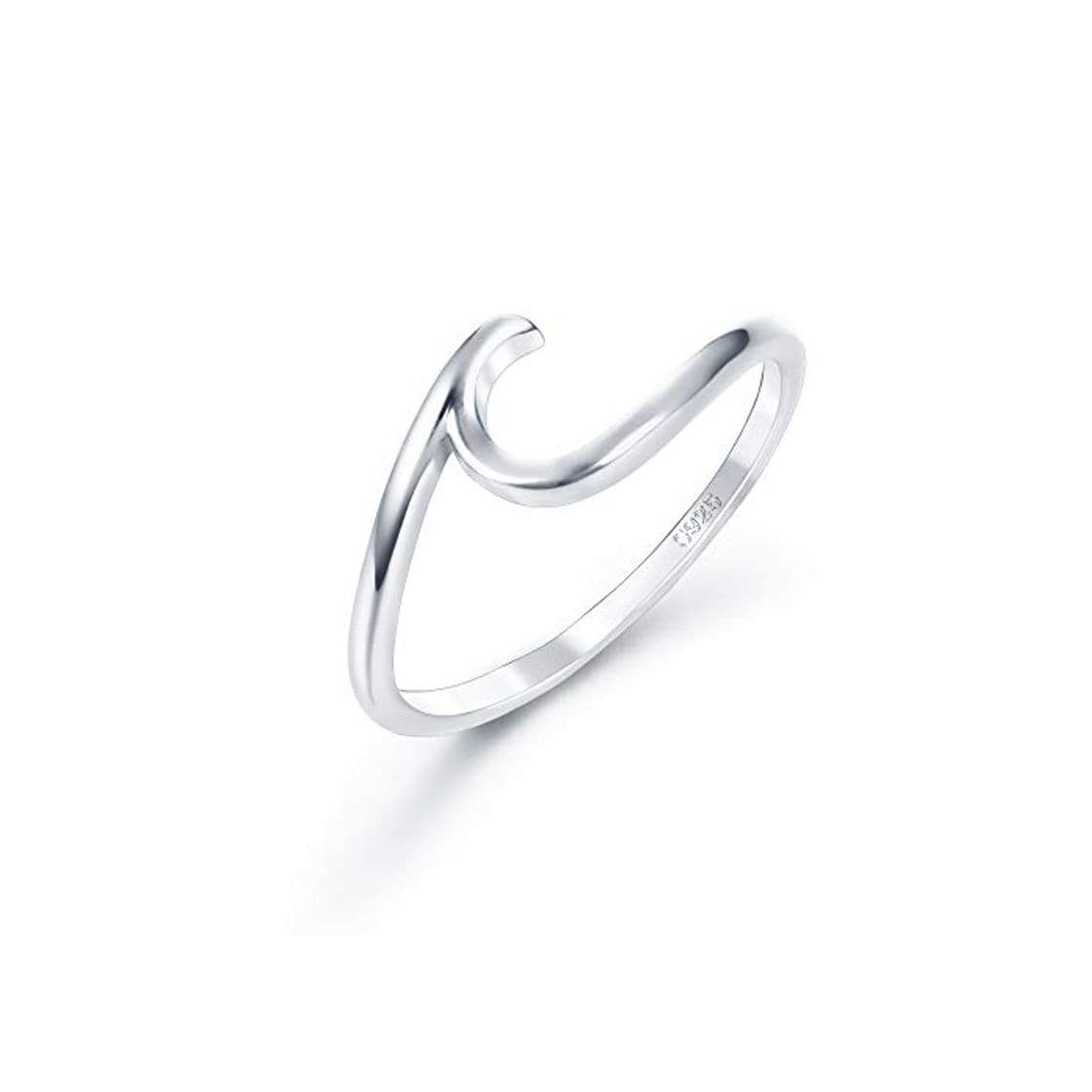 Product sailimue 925 Plata Esterlina Anillos para Mujeres Niñas Anillo Ola Anillos Moda