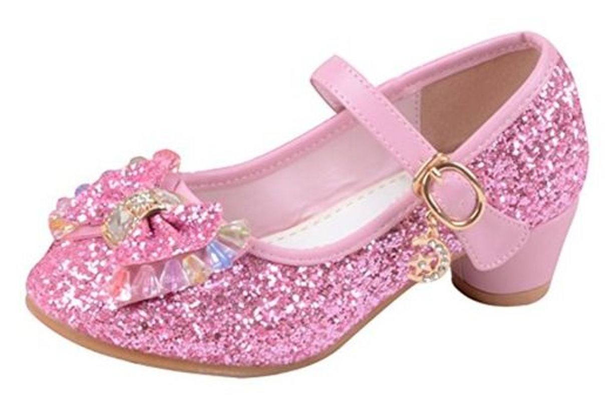 Lugar La Vogue Zapatos Zapatilla con Lentejuela Para Niña Princesa Fiesta Rosa 26/Longitud