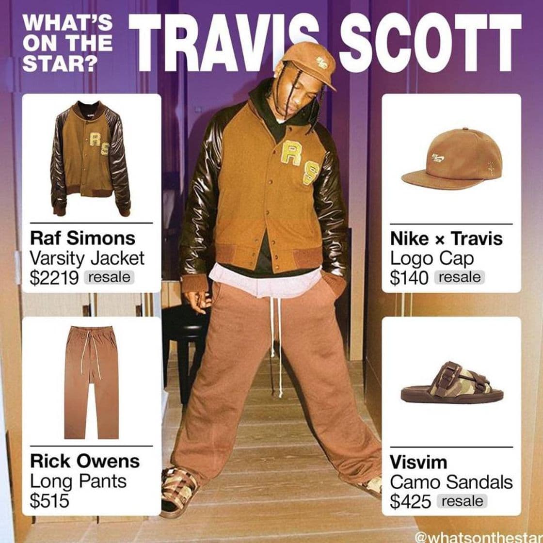 Moda Outfit de Travis Scott en WHATS ON THE STAR