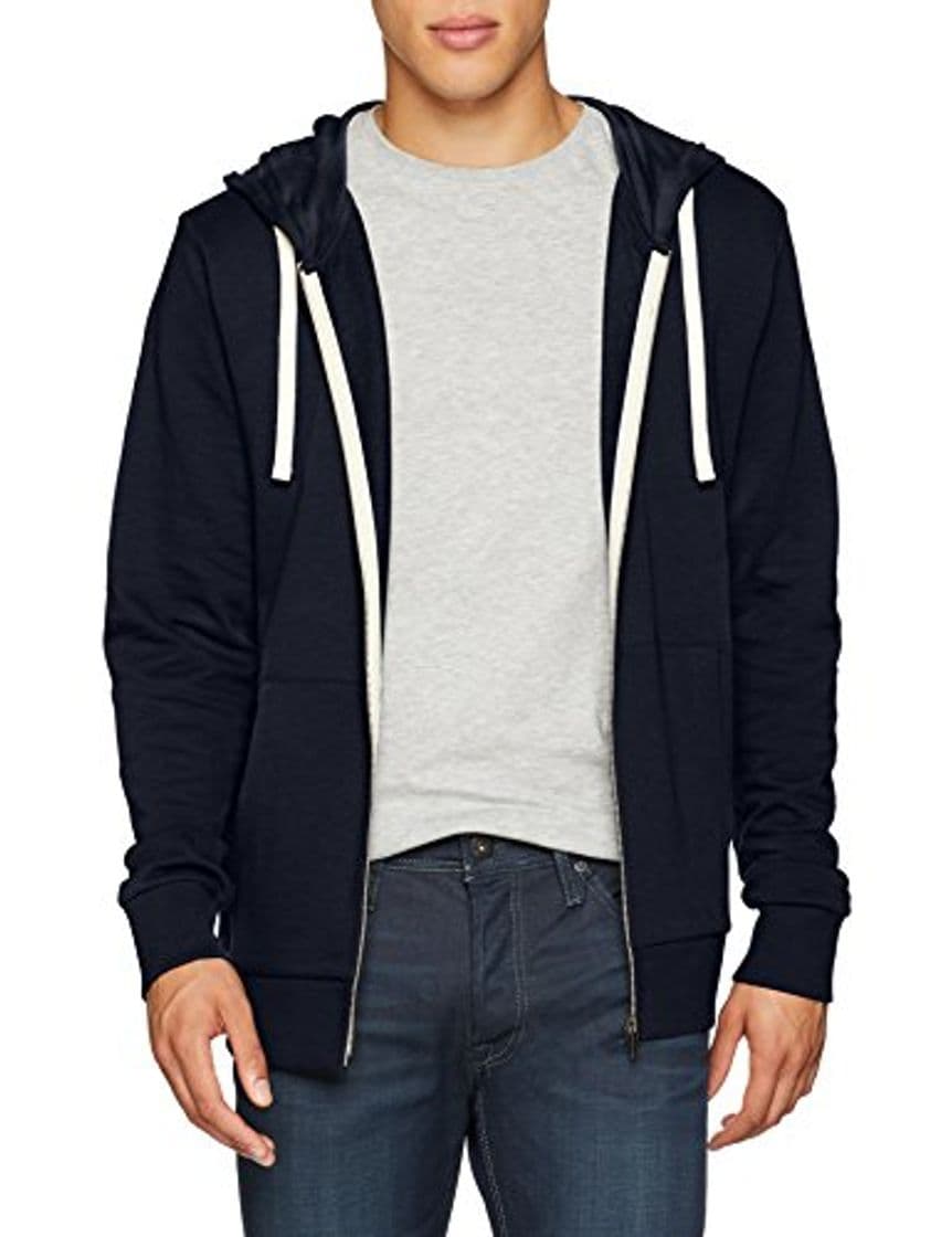 Moda JACK & JONES Jjeholmen Sweat Zip Hood Noos Sudadera, Azul