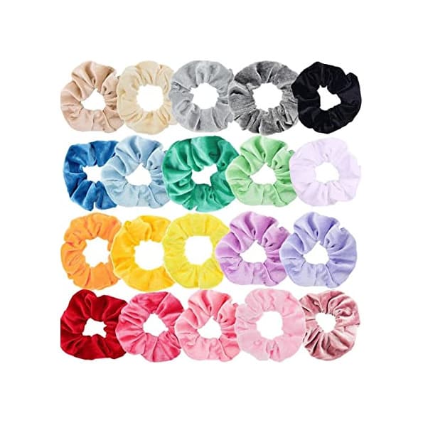 Producto Sinwind 20pcs Scrunchies Terciopelo elástico pelo bandas Lazos para el cabello Terciopelo