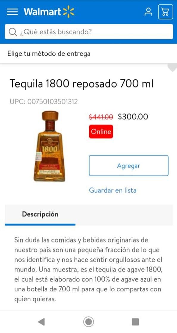 Producto Tequila reposado