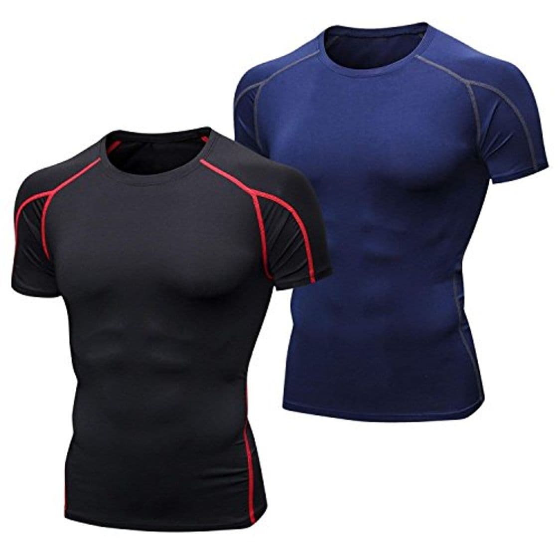 Product Niksa 2 Piezas Camisetas de Fitness Compresión Ropa Deportiva Manga Corta Hombre