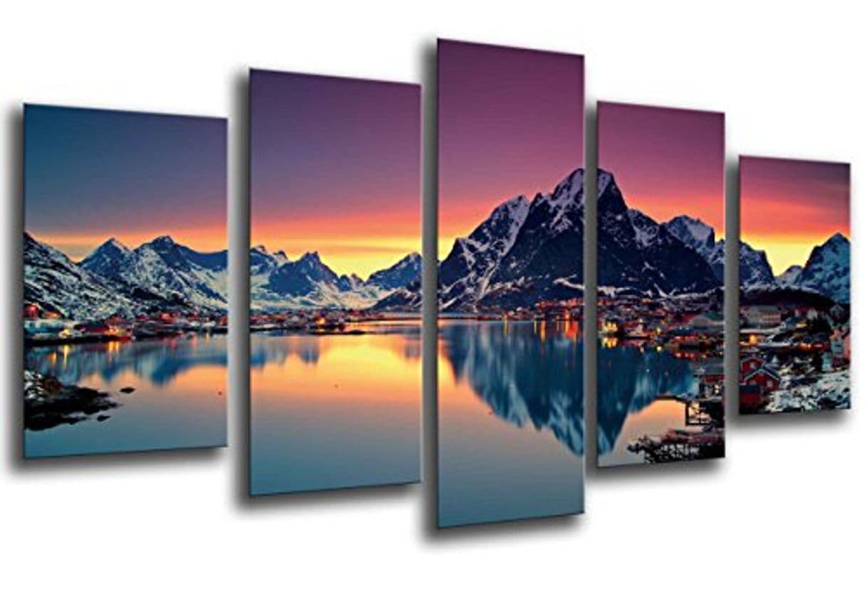 Product Cuadro Fotográfico Paisaje Lago Moskenes Atardecer, Noruega Tamaño total