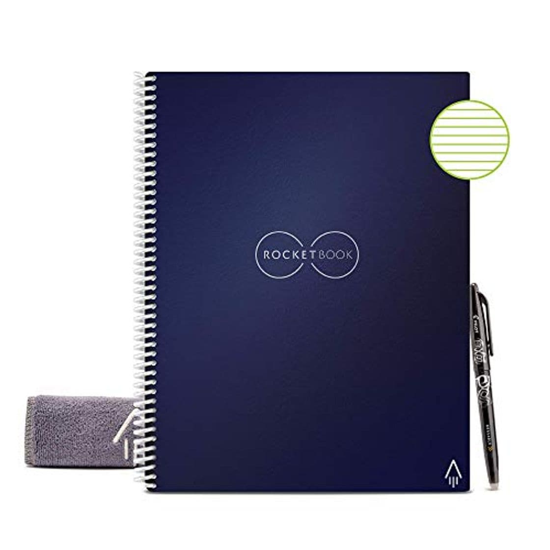 Producto Rocketbook Smart - Cuaderno reutilizable con forro ecológico con 1 bolígrafo Pilot