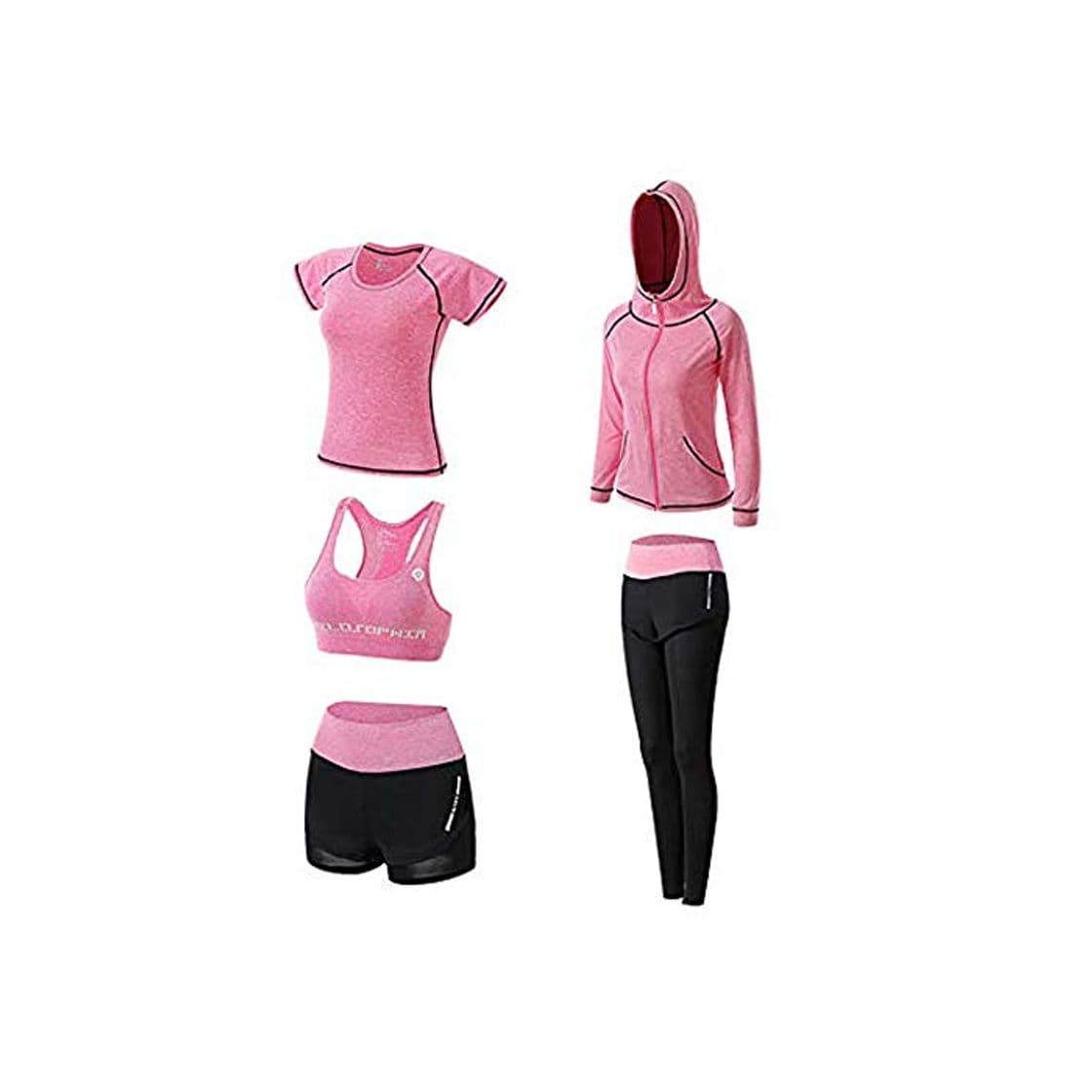 Product Ropa Deportiva Mujer, 5set Traje Camiseta para Deporte Yoga Gimnasia Sports Incluye