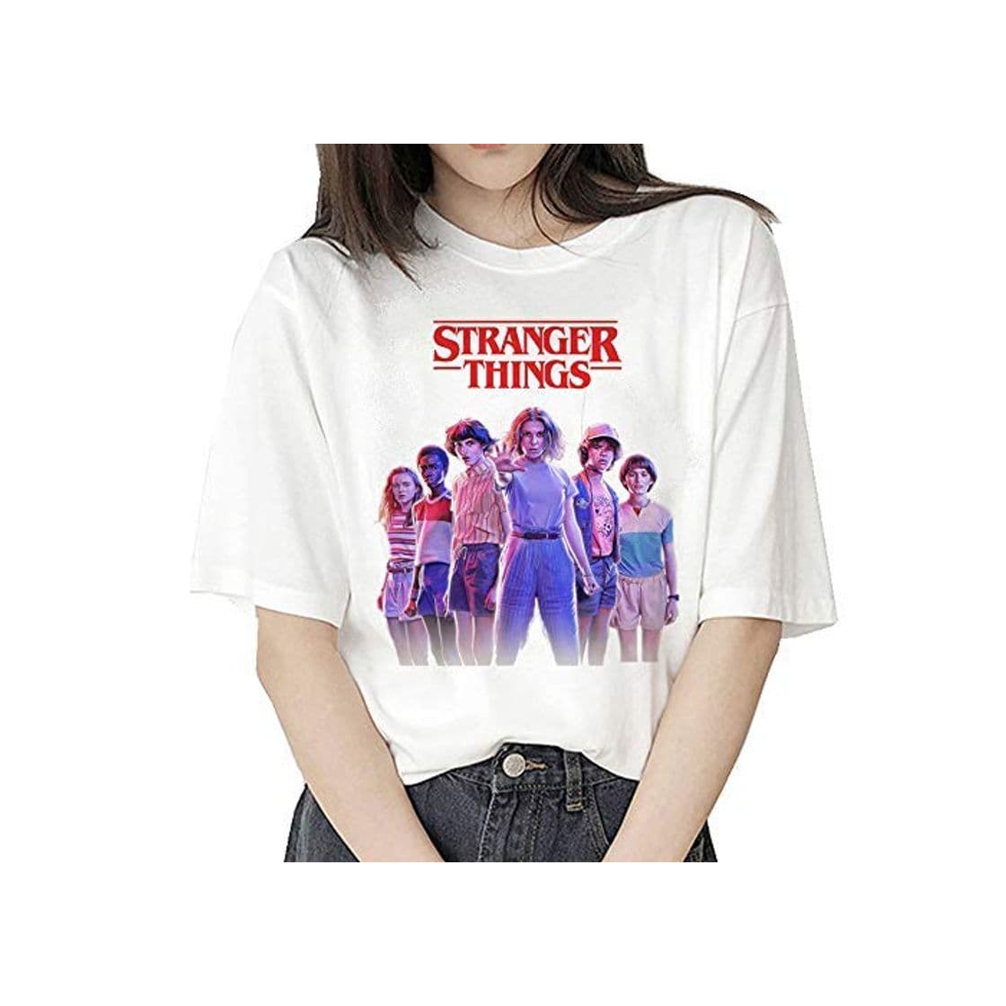 Moda Camiseta Stranger Things Niña, Camiseta Stranger Things Mujer, Impresión T-Shirt Abecedario Camiseta