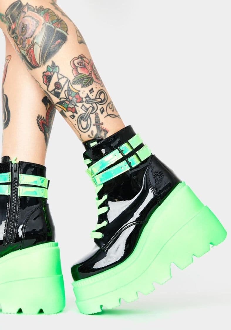 Producto Green UV Patent Technopagan Boots