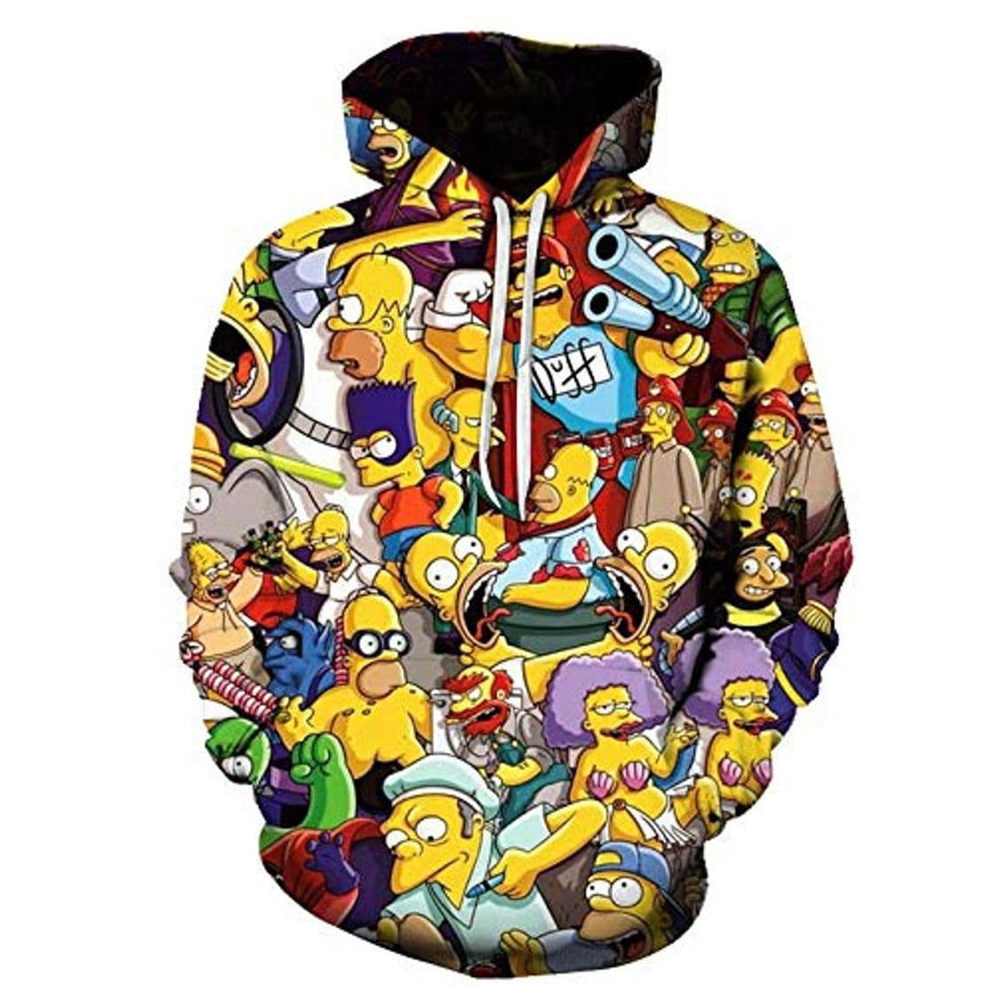 Producto WCDYY Hombre Mujer Hoodie 3D Impresión Anime HD Pullover Sudadera con Capucha Ocio Cálido Sweatshirt Manga Larga Suéter Unisex Abrigo Chaqueta Rompevientos Jacket Top The Simpsons XL