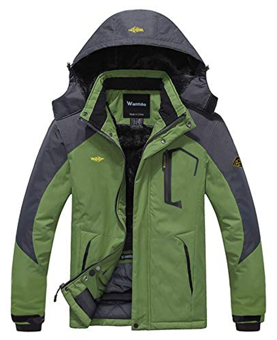 Producto Wantdo Chaqueta de Montaña Esquí Impermeable para Hombres Pasto Verde X