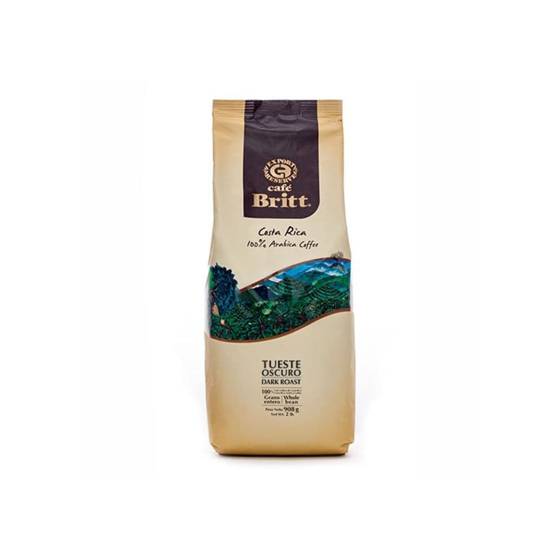 Producto Cafe Britt Costa Rica oscuros röstung toda granos de café