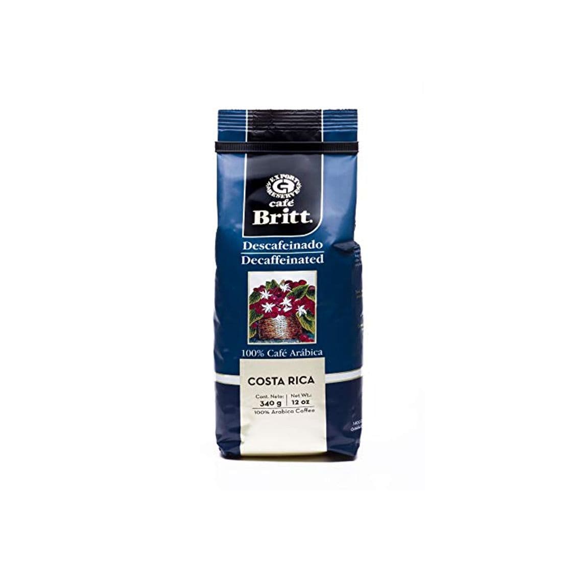 Producto Café Britt descafeinado de grano entero café gourmet Café arábica 340 gr