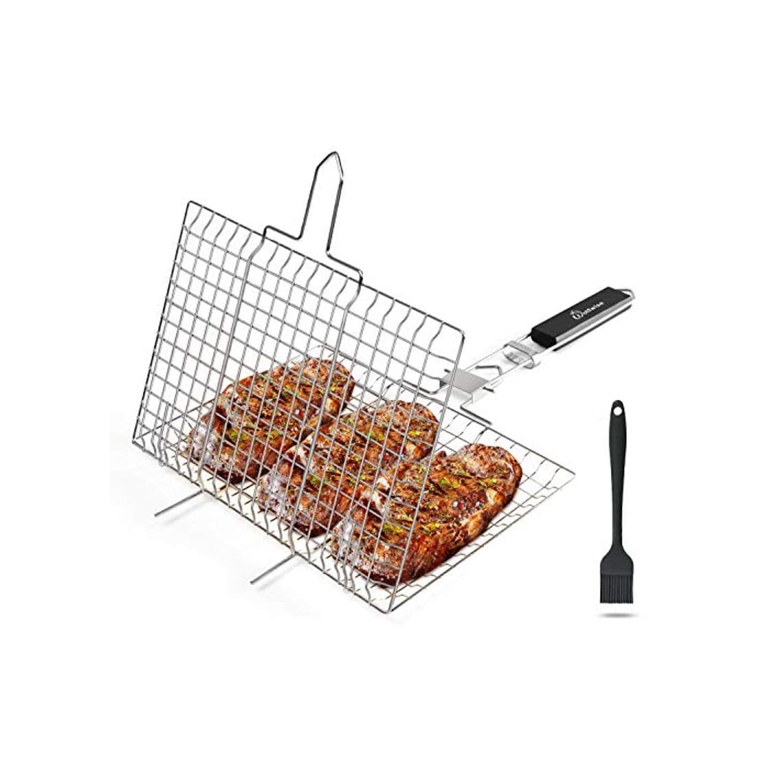 Producto WolfWise Barbacoa Parrilla Portátil Plegable Acero Inoxidable Cesto Pescado Parrilla