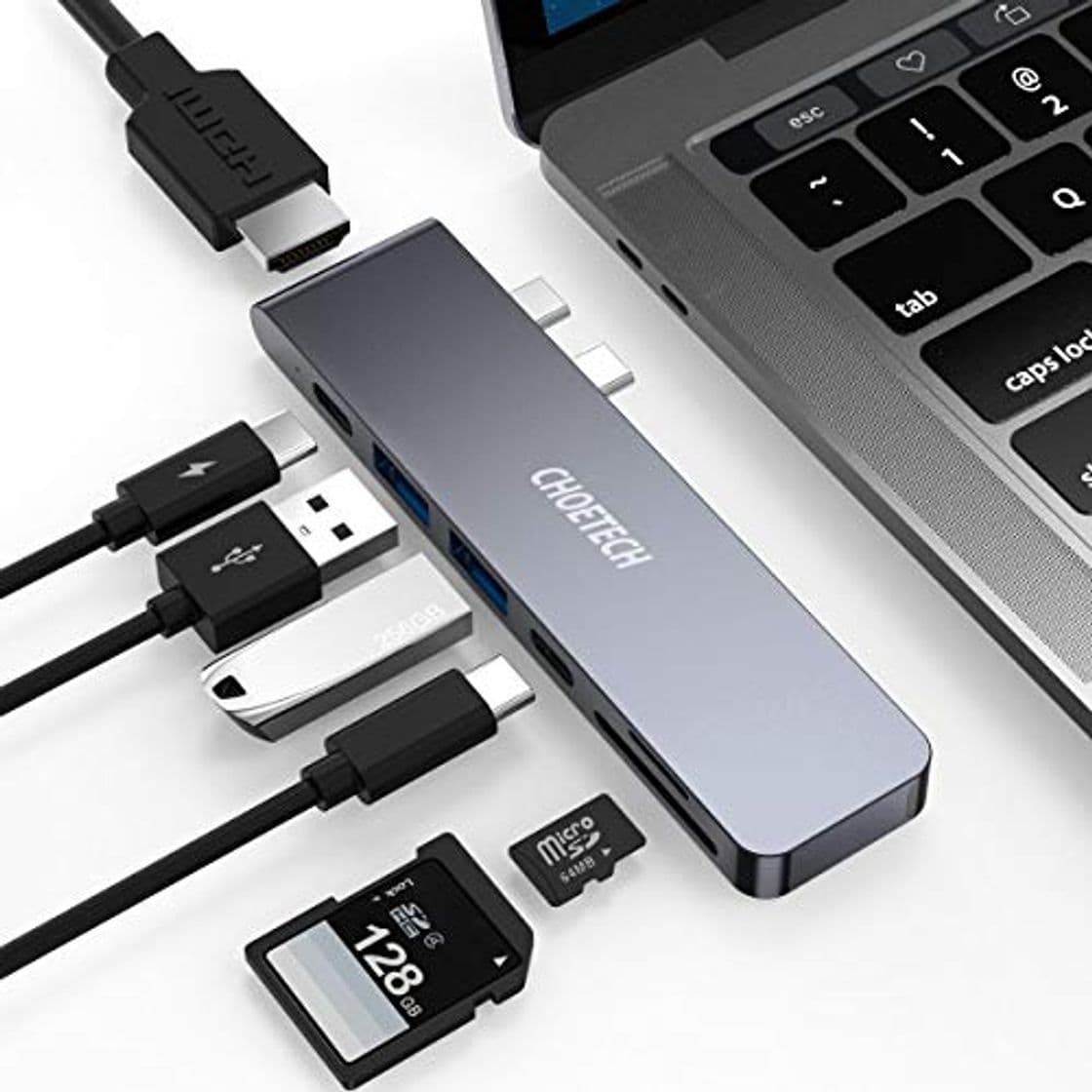 Product CHOETECH USB C Hub Macbook Pro, Adaptador Tipo C Hub 7 en