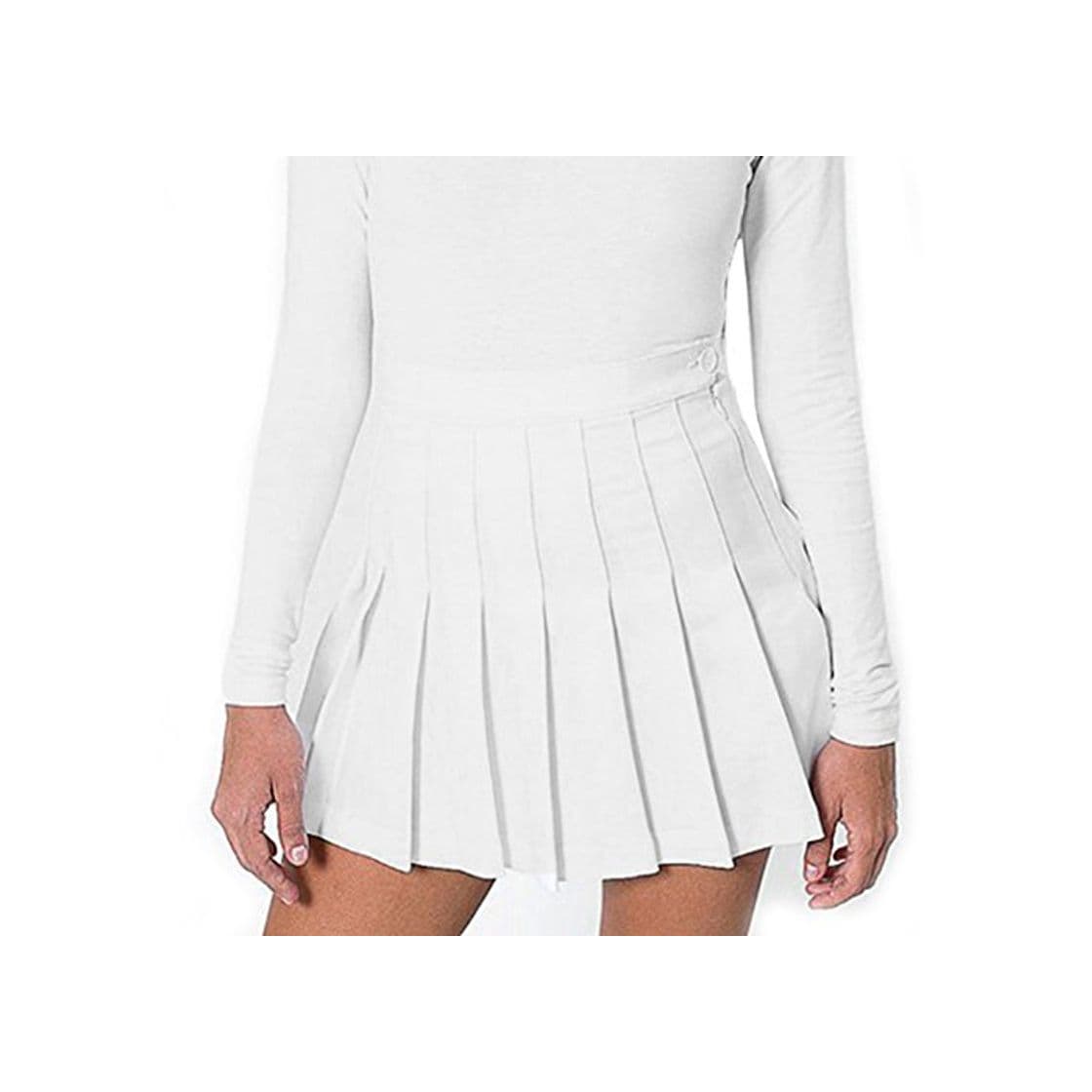 Fashion Yying Minifaldas Plisadas con Cintura Alta de Mujer Falda Escolar Skater de niñas Blanco M