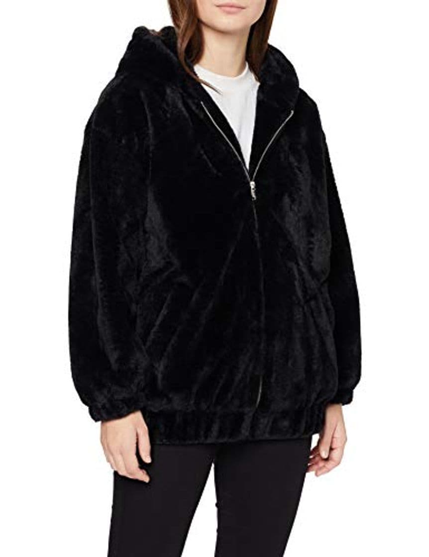 Producto New Look Petite P Frankie Fur Hooded Bomber Chaqueta, Negro