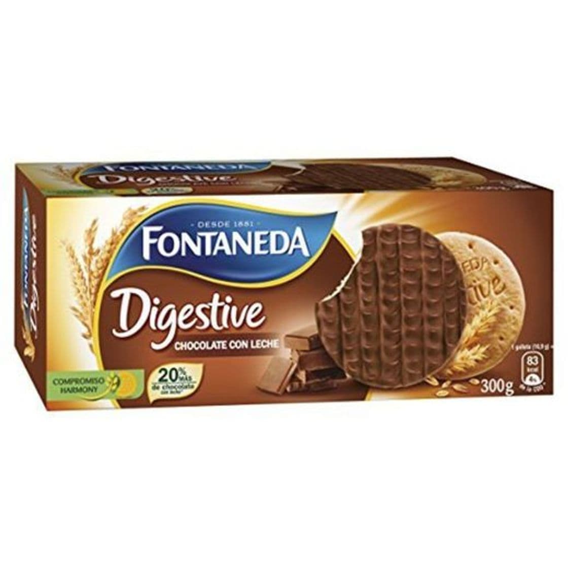 Producto Fontaneda Digestive Galletas Cubiertas de Chocolate con Leche