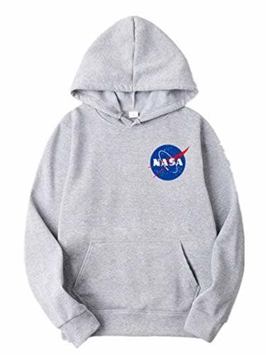 Fashion ZBSPORT Hombre Unisex Sudaderas con Capucha NASA Impreso Arte Suéter Cuello Redondo