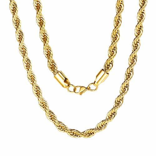 Lugar ChainsPro Collar De Moda Acero Inoxidable Color Dorado Brillante 6mm 22 Inch