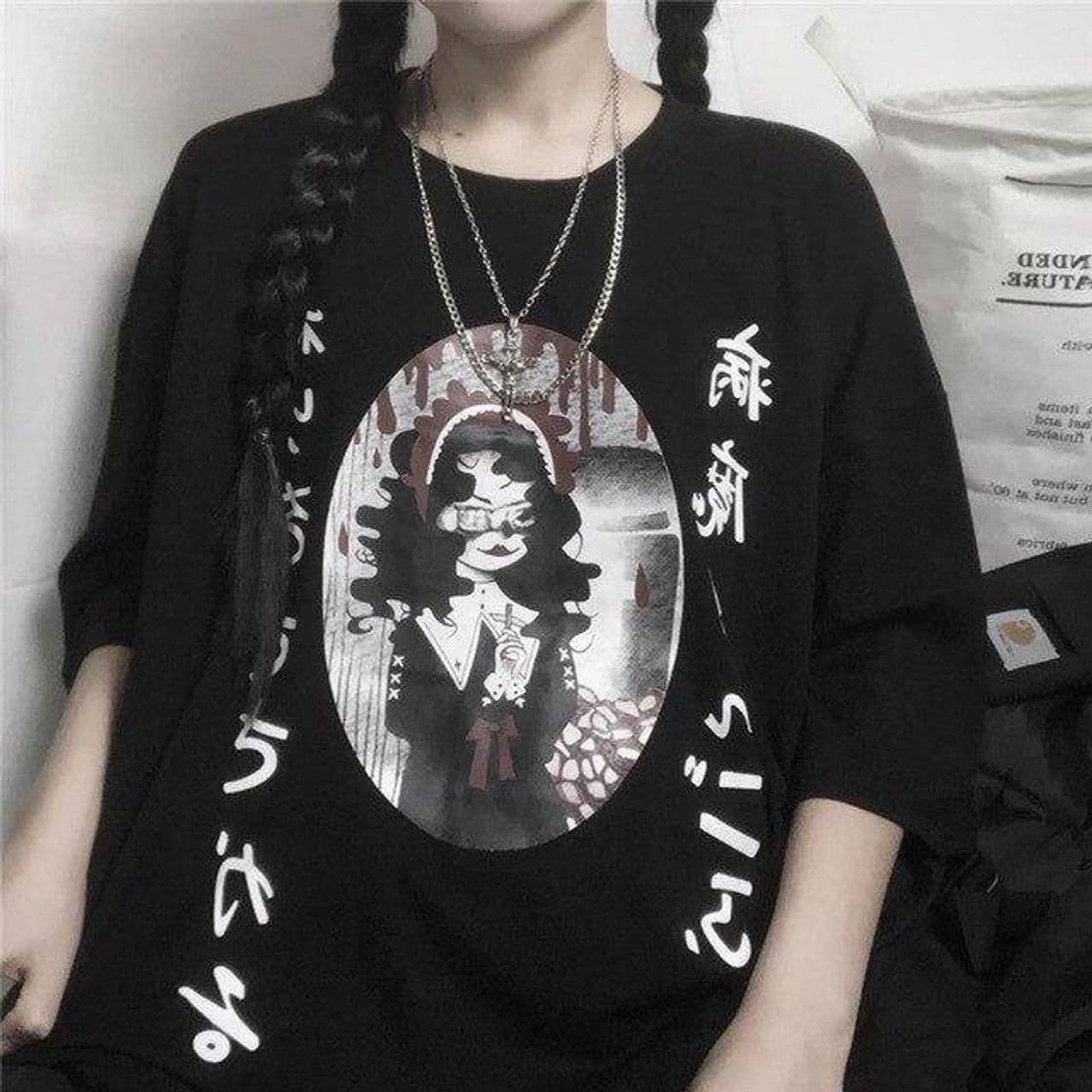 Moda Summer Harajuku Black Women Gothic Oversize Tshirts

