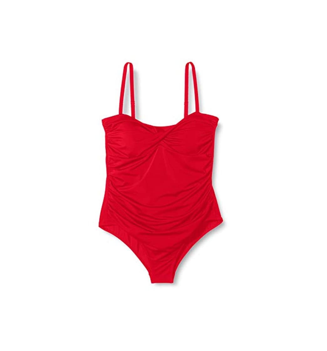 Producto Marca Amazon - IRIS & LILLY, Bañador Moldeador Mujer, Rojo