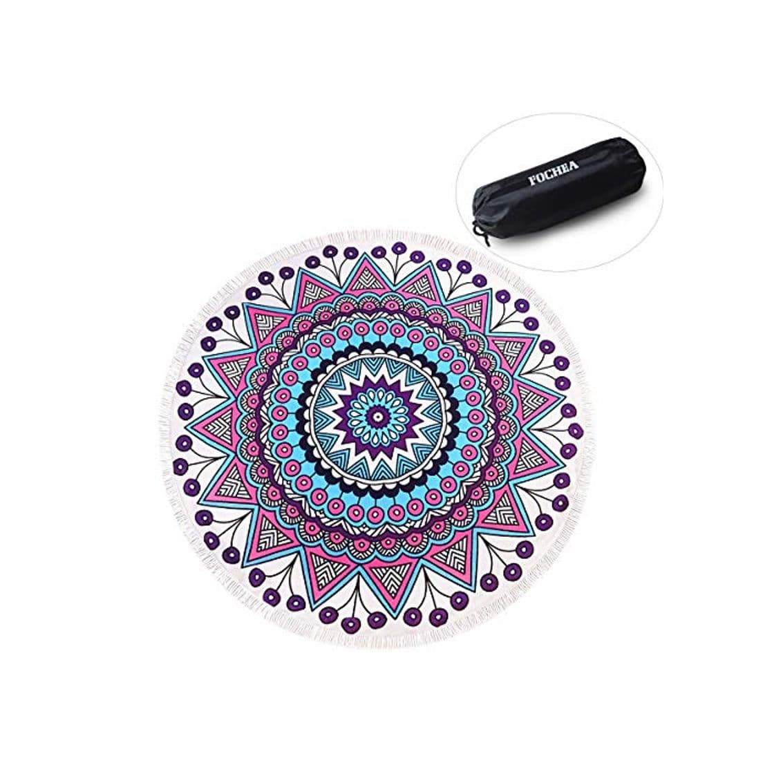 Producto ZUOAO Toalla de Playa Redondo Microfibra Hippie Tapiz de Pared Indian Mandala,