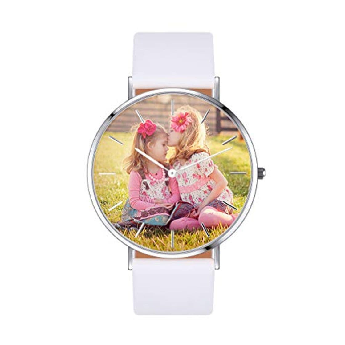 Lugar Reloj Simple Movimiento Análogo del Cuarzo Waterproof Informal Esfera Personalizada de Imagenes