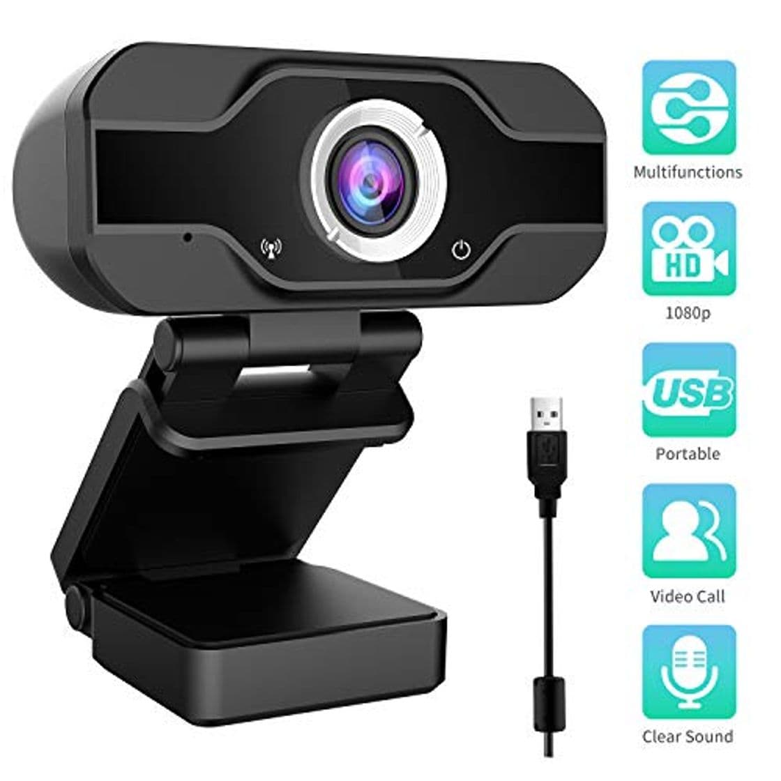 Lugar Aiglam Webcam, Webcam PC 1080P Cámara Web de Alta Definiciócon micrófono Reductor