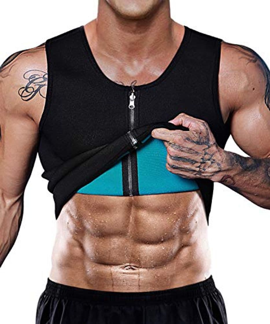 Product LaLaAreal Faja Reductora Adelgazante Hombre Neopreno Camiseta Reductora Compresion de Sauna Deportivo