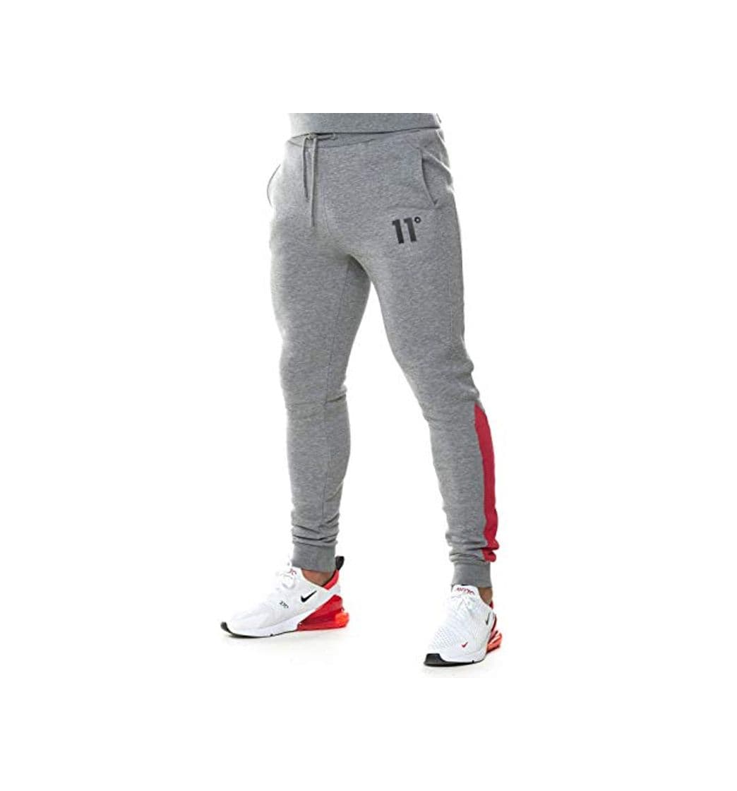 Moda 11 Degrees - Pantalón de esquí para hombre, color gris y rojo