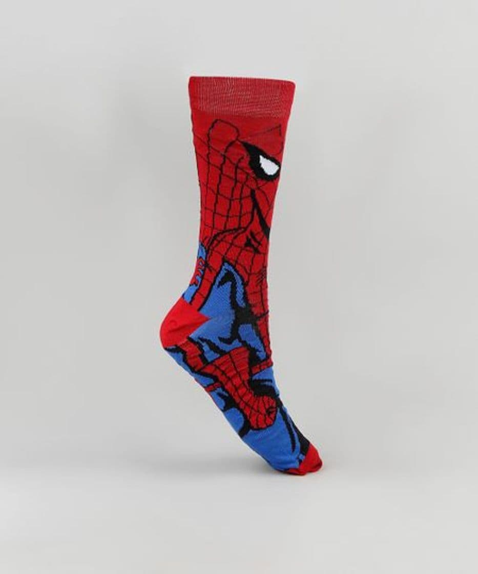 Moda Meia Masculina Cano Alto Homem Aranha Vermelha - cea