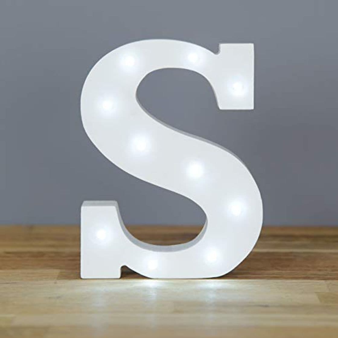 Product Up in Lights Muestra decorativa de madera blanca de las letras del