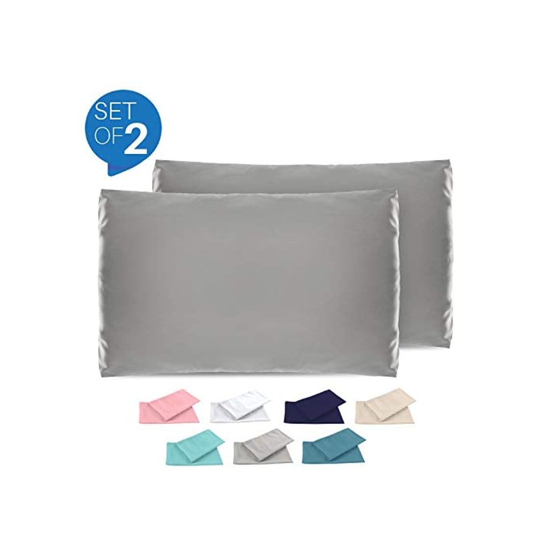 Producto Dreamzie - Set de 2 x Funda de Almohada 40x70 cm, Gris