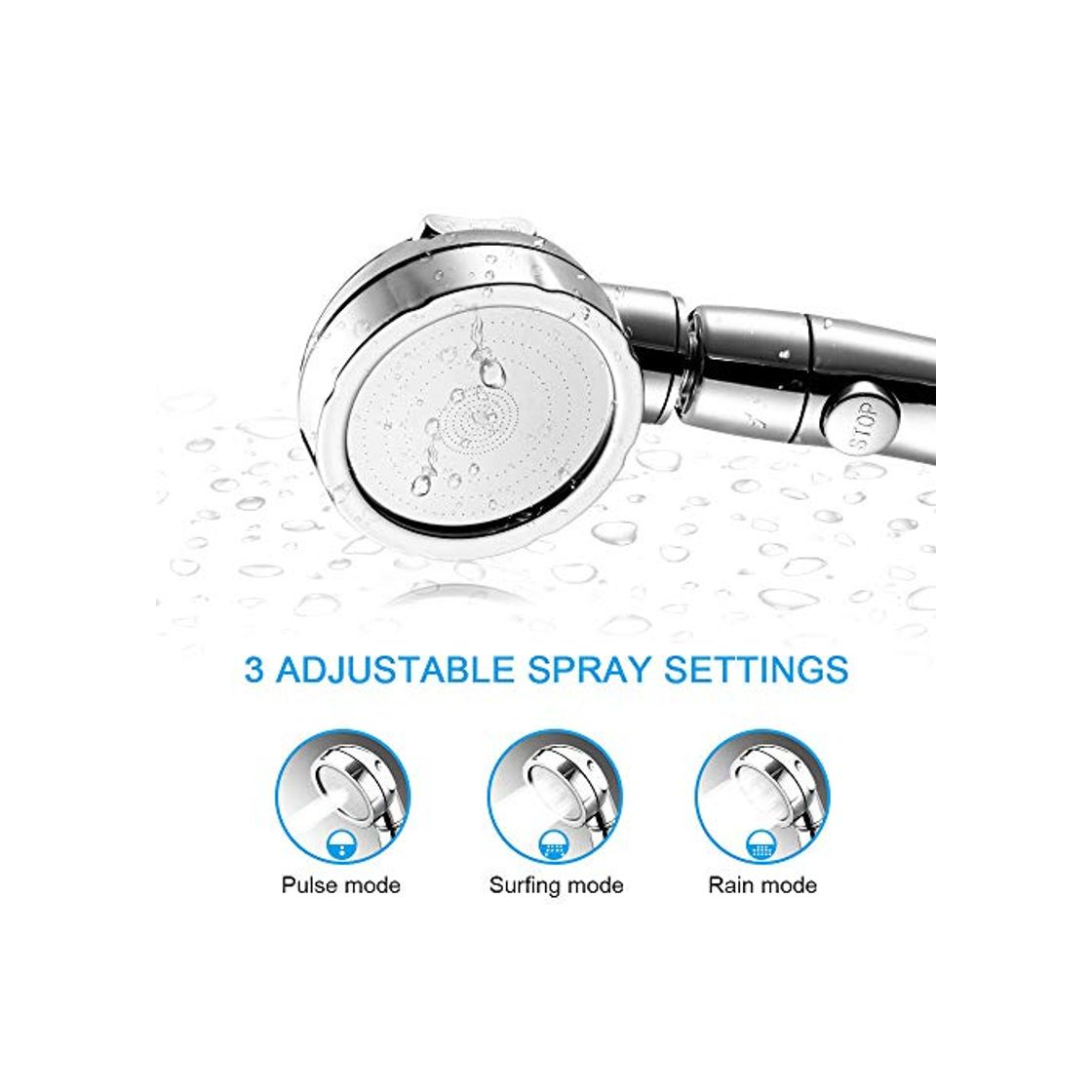 Producto 300 Holes High Pressure Shower Head Powerfull Boosting Spray Bath Water Saving Bathroom Accessories Chuveiro douchekop Home