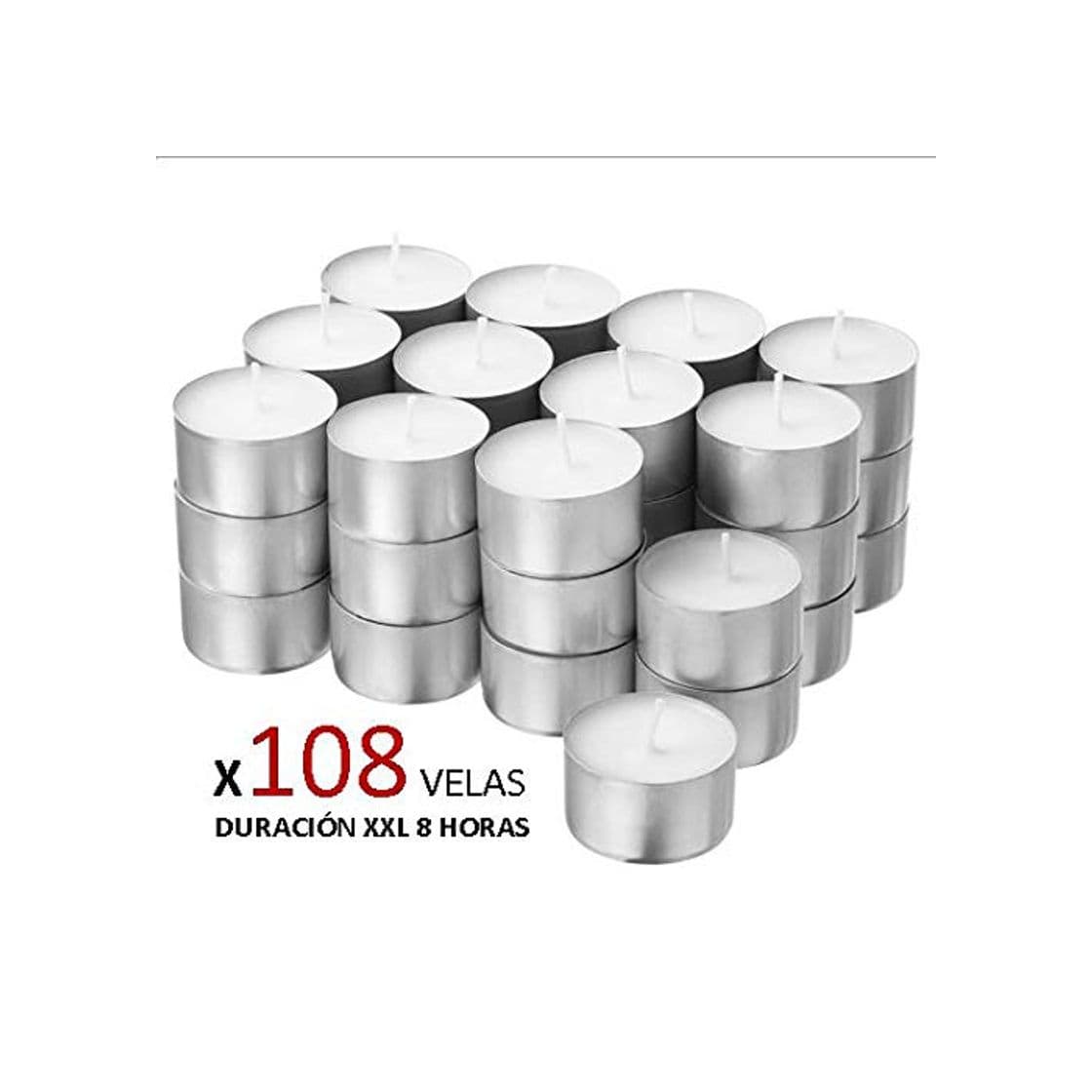 Producto Cia&Co Pack 108 Velas de té XXL Larga Duración 8 Horas