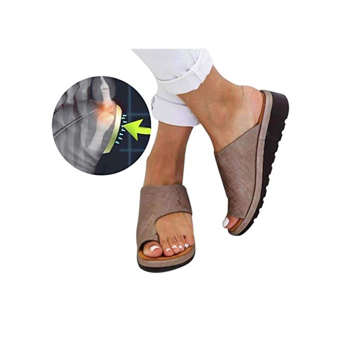 Producto DYHA Big Toe Correction Sandals Women Comfy Platform Sandal Bunion Corrector Shoes Feet Correct Flat Sole Beach Orthopedic Slippers Foot Care