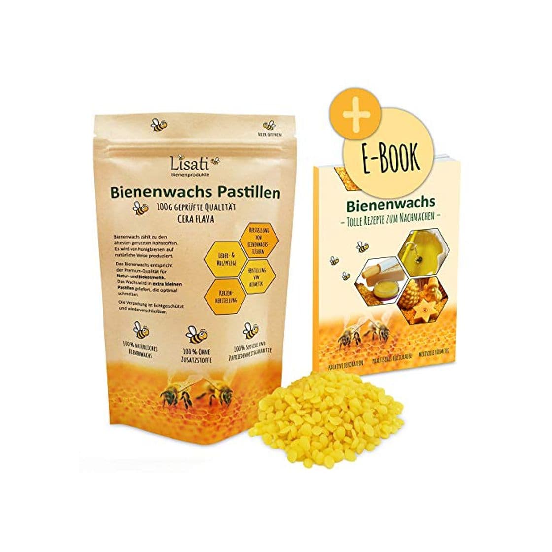 Producto Pastillas de cera de abeja de apicultor 100 % naturales