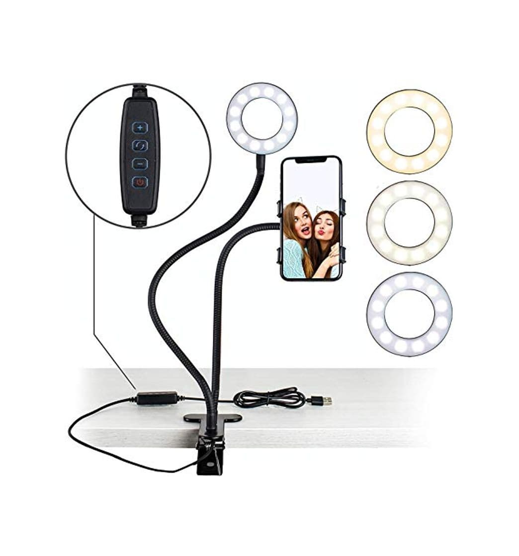 Producto Luces LED circulares de halo iluminación para anillo de selfie con soporte